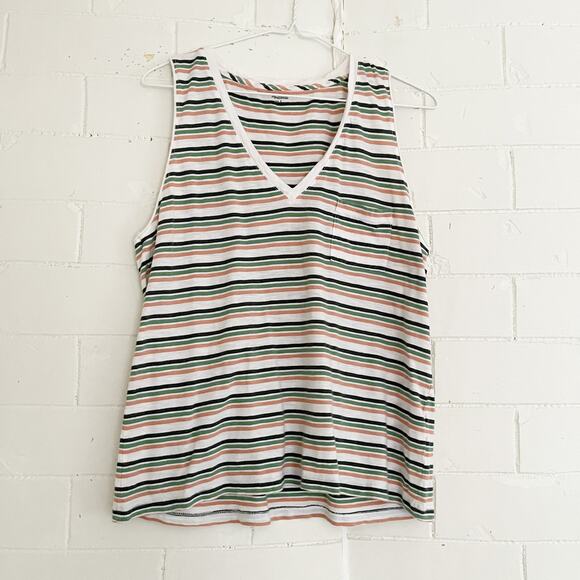 MADEWELL Whisper Cotton V Neck Pocket Tank Large L - Picture 3 of 9